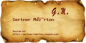Gertner Márton névjegykártya